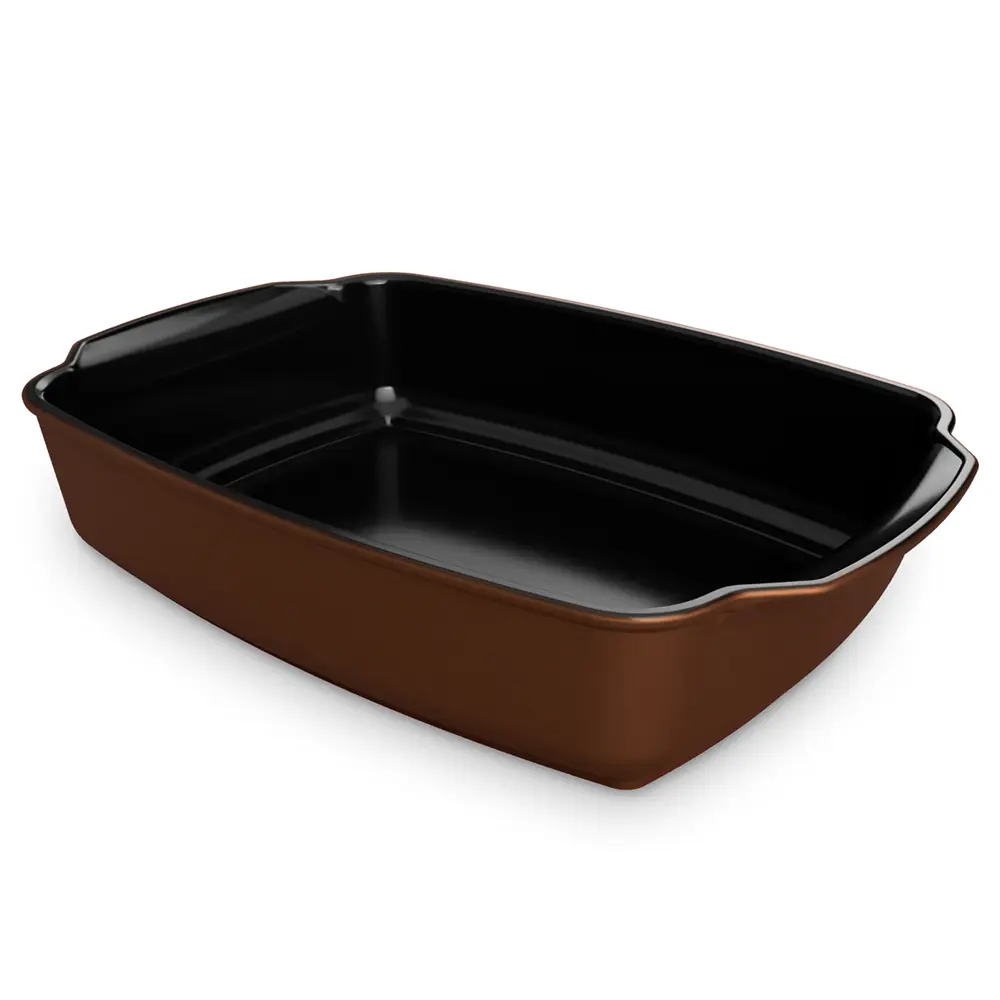 Assadeira Gusto Ceraflame Retangular 31x24x7,5cm 3500ml - Cobre