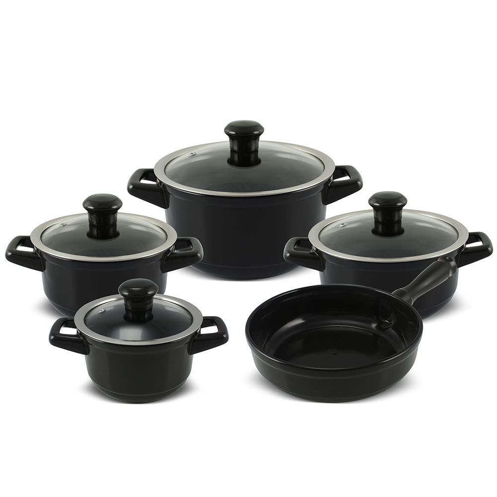 Jogo De Panelas De Cerâmica Ceraflame Duo (Smart) 5 peças - Preto