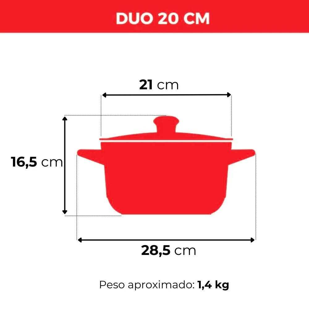 Jogo De Panelas De Cerâmica Ceraflame Duo (Smart) 5 peças - Pomodoro - Imagem 6